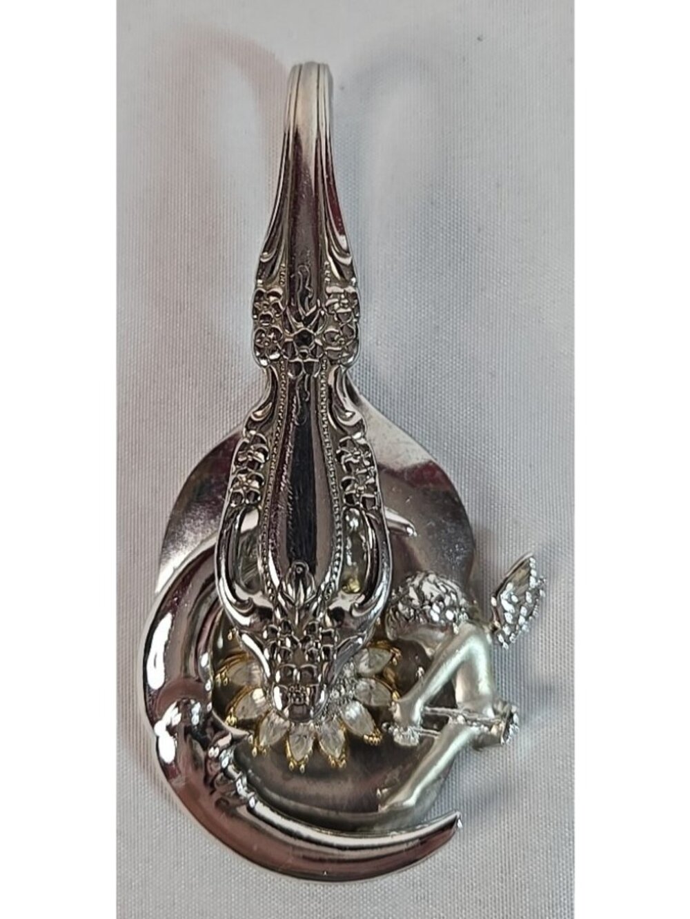 Handmade Spoon Necklace Pendant Moon Sunflower Angel/Cherub